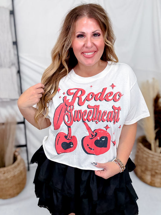 Rodeo Sweetheart Cherries Cropped Short Sleeve T-Shirt