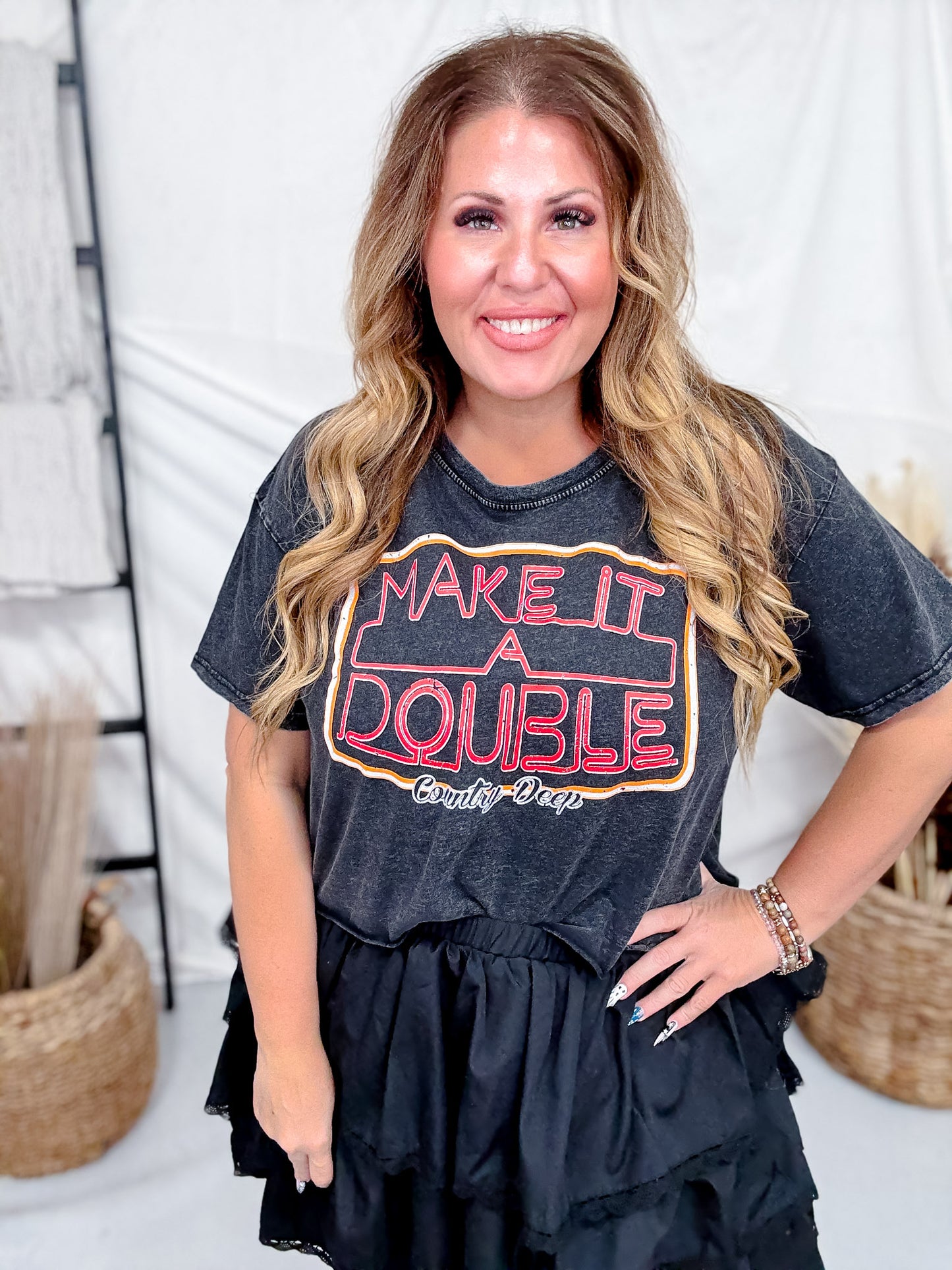 Make It A Double Cropped Short Sleeve T-Shirt