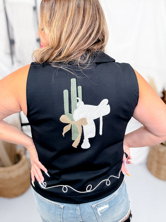 "Saddle Shack Vest" W/ Front & Back Embroidery