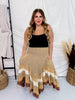 Brown Mineral Washed Tiered Hem Skirt