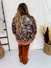 Paisley & Floral Print Split Neck Top
