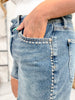 Judy Blue High-Waist Rigid Magic Denim Shorts W/ Studding Details