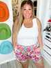 Thrive and Flourish Floral Print Drawstring Shorts