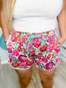 Thrive and Flourish Floral Print Drawstring Shorts