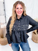 Black Loopty Lou Long Sleeve Top With Western Embroidery