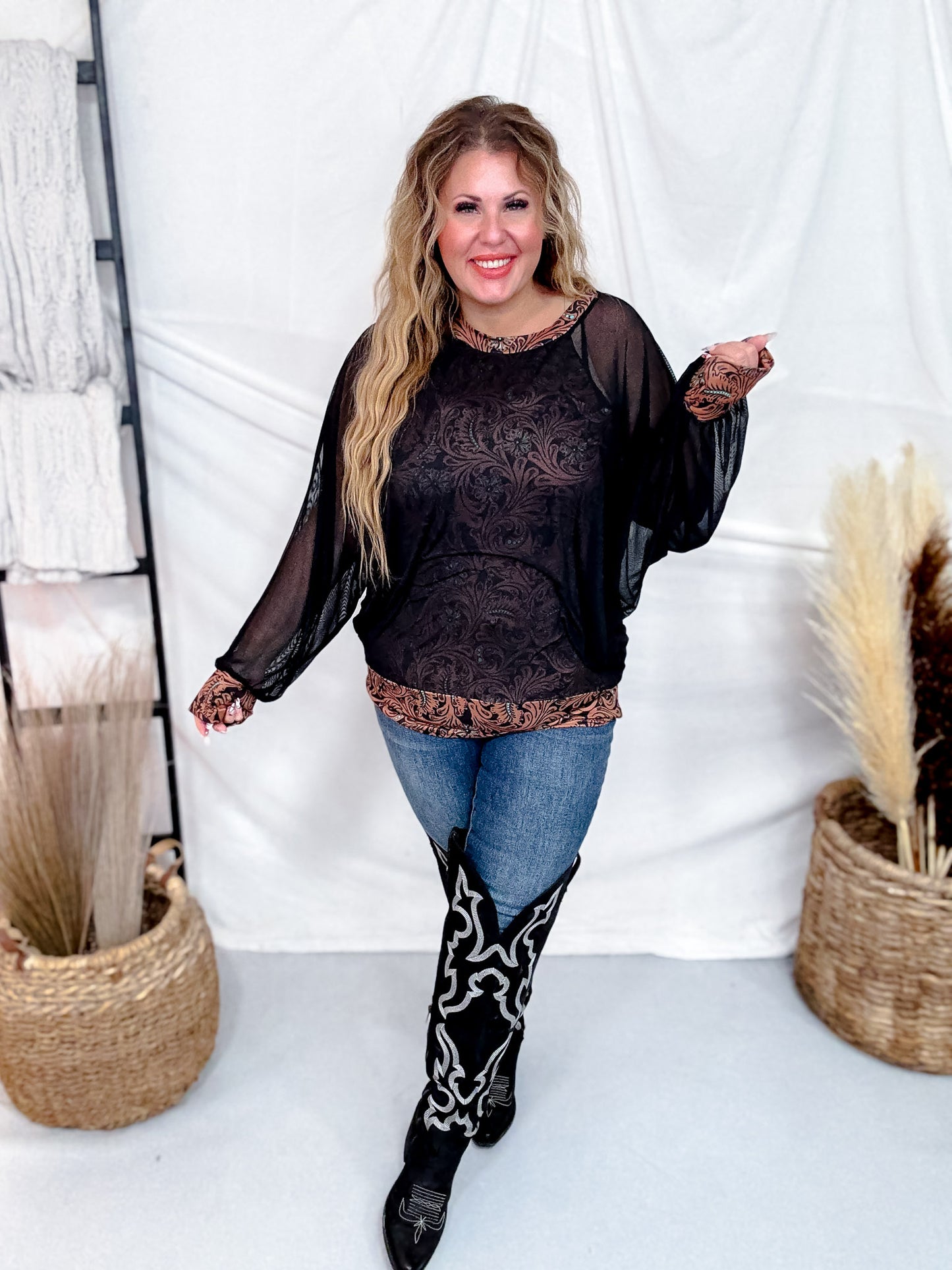 Western Dreams Long Sleeve Layered Top