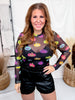 Pumpkin Pop Long Sleeve Mesh Top