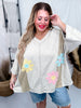 Flower Patch Mineral Washed 3/4 Sleeve Top