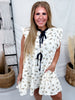 Floral Print Tiered Dress With Ruffle Sleeves & Tied Collar