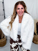 Ivory Faux Fur Open Front Jacket