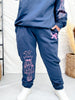 Navy Joggers With Pink Nutcrackers & Bows