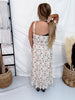 Floral Print Smocked Midi Sundress With Tie Shoulder Straps