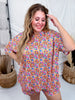 Rainbow Jack-O-Lantern Print Pajama Short And Shirt Set