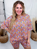 Rainbow Jack-O-Lantern Print Pajama Short And Shirt Set
