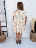 Ivory & Lavender Floral Tiered Babydoll Dress With Flutter Sleeves