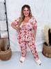 Hippie Pumpkin Pajama Set With Short Sleeve Top & Joggers