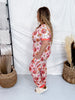 Hippie Pumpkin Pajama Set With Short Sleeve Top & Joggers