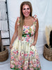 Spring Garden Flutter Sleeve Midi Dress