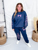 Navy Joggers With Pink Nutcrackers & Bows