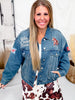 Classic Blue Denim Jacket With Western Embroidery