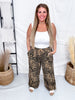 Leopard Print Cargo Pants With Adjustable Hems