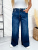 Judy Blue Petite High Waist Retro Wide Leg Jeans W/ Adjustable Waist Tabs