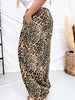 Leopard Print Cargo Pants With Adjustable Hems