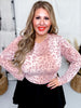 Pink Leopard Print Long Sleeve Mesh Layering Top
