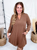 Long Sleeve A-Line Dress In Dark Mocha