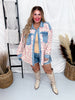 Floral Corduroy Washed Denim Mix & Match Shirt