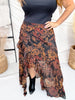 Floral Maxi Skirt W/ Reverse Seam Details