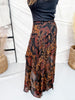 Floral Maxi Skirt W/ Reverse Seam Details