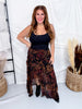 Floral Maxi Skirt W/ Reverse Seam Details