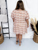 Peachy Pink Floral Fit and Flare Dress