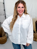 Long Sleeve Solid White Button Up Shirt