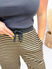Mocha & Black Striped Wide Leg Lounge Pants