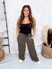 Mocha & Black Striped Wide Leg Lounge Pants