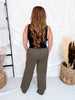 Mocha & Black Striped Wide Leg Lounge Pants