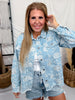Light Denim Eyelet Embroidered Jacket