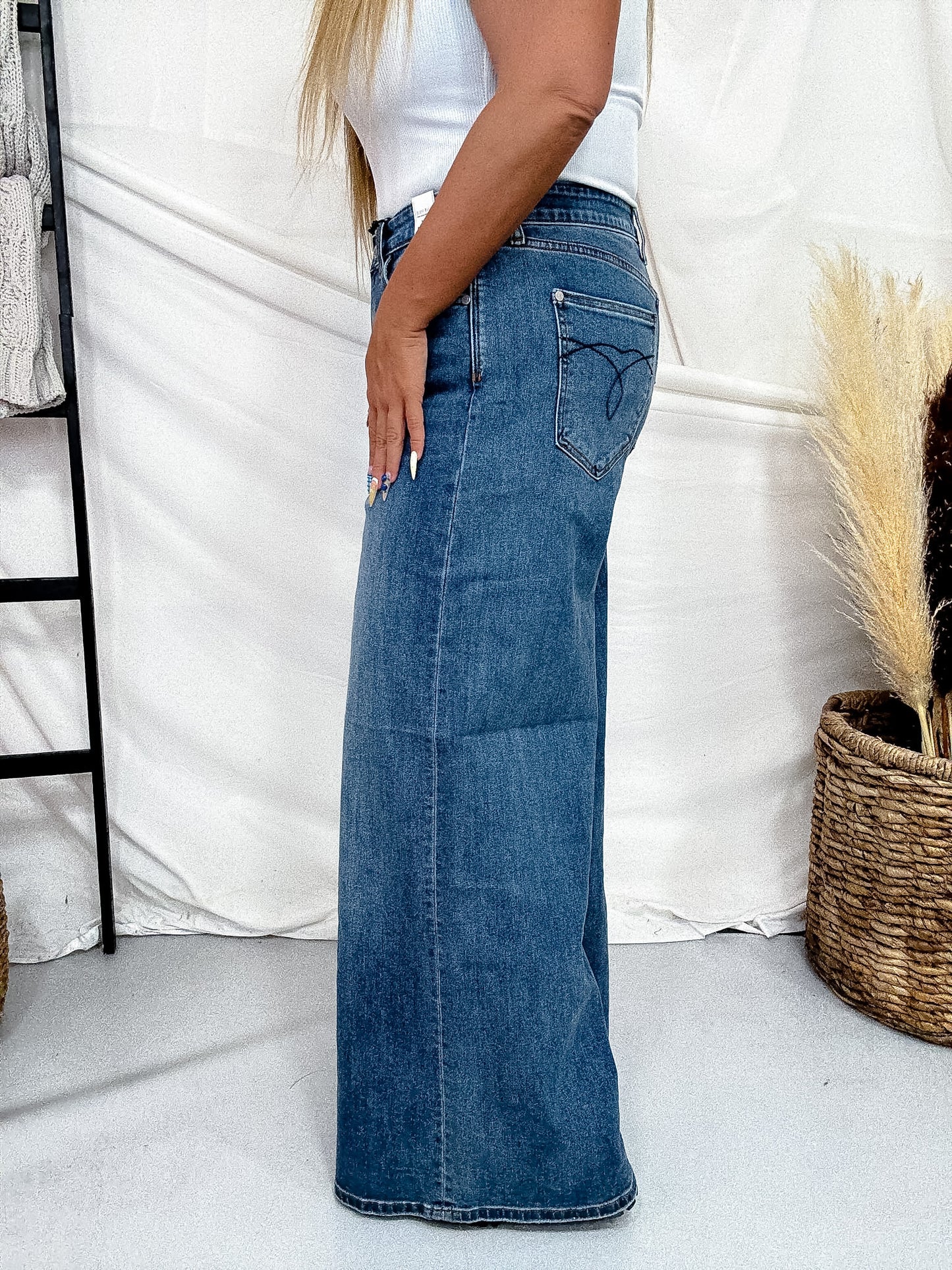 Judy Blue High Waist Dark Wash Palazzo Jeans