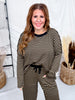 Mocha & Black Striped Long Sleeve Pullover