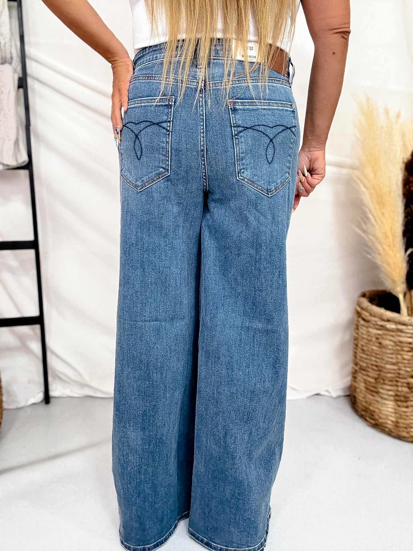 Judy Blue High Waist Dark Wash Palazzo Jeans