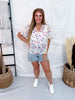Pink & Purple Floral Puff Sleeve Chiffon Top