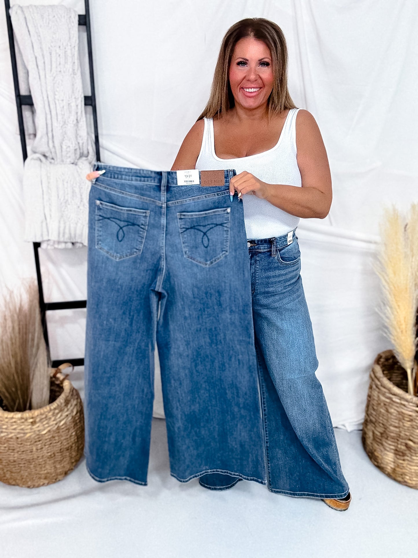 Judy Blue High Waist Dark Wash Palazzo Jeans