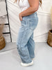Saige Denim Barrel Leg Jeans With Eyelet Embroidery