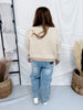Oatmeal & Ivory Striped Knit Button Front Cardigan