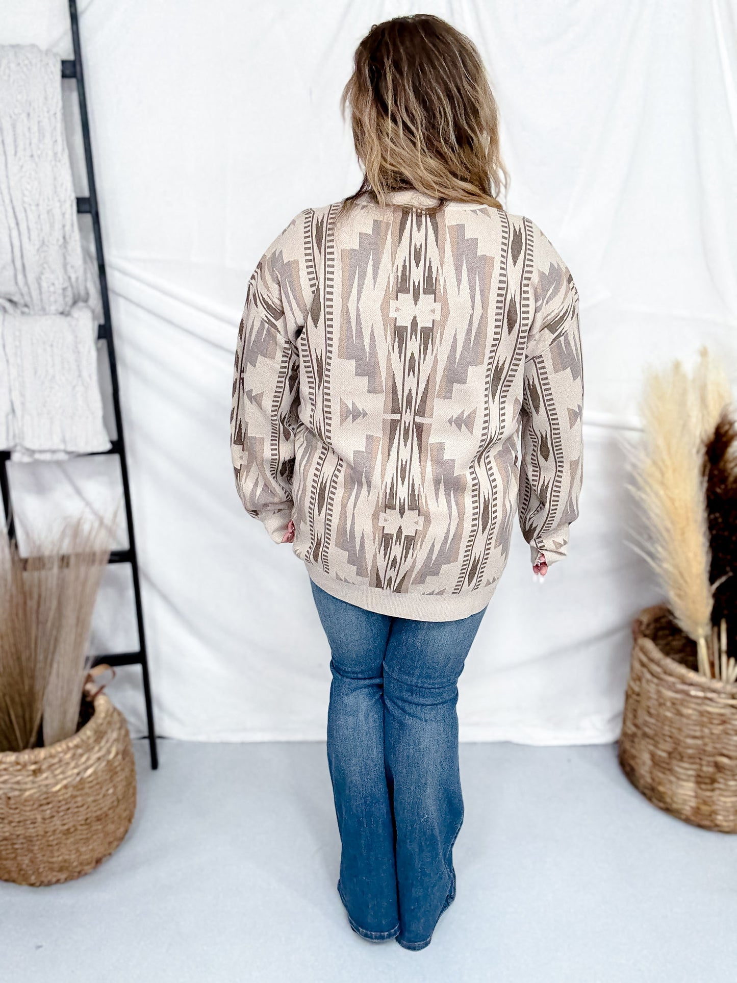 Wyoming Aztec Long Sleeve Sweater