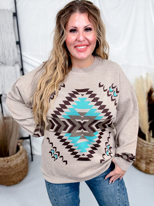 Nevada Aztec Long Sleeve Sweater