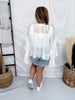 Ivory Sheer Chiffon Top With Ruffle Sleeves