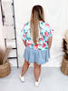 Rosey Posey Shirred Sleeve Top